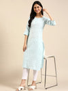 Women's Blue Solid Straight Kurta-SKC-793-Blue