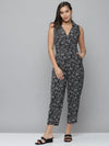 Women's Black Printed Jumpsuit-AE-10001-Black