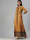 Women's Mustard Printed Anarkali Kurta-GW1375-Mustard