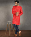 Hangup Men Standard Striped Men's Indian Wear-ST1111261_Orange_Lkurta