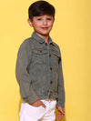 Tales & Stories Boy Khakhi Cotton Full Sleeves Washed Jacket