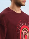 Dillinger Maroon Graphic Oversized Drop shoulder T-shirt