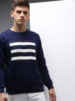 Men Blue Solid Sweatshirt-EX-6000-1-Navyblue