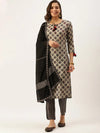 Women's Grey Printed Kurta Sets-FS-2198-Grey