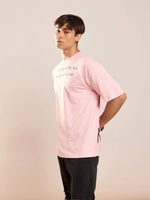 Men Pastel Pink Street Rules Oversized T-shirt