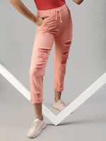 Women's Denim Pink Jogger Jeans-GZJOGTO1-Pink