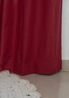 Solid  Wine red 100% cotton plain curtain for bedroom - Room darkening - Pack of 1-231221169