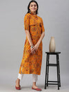 Women's Yellow Printed Straight Kurta-FS2140-Yellow