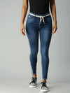 Women's Blue Solid Denim Skinny Jeans-LTA-22076-Blue