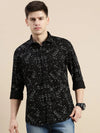 Men Black Graphics Casual Shirt-DAITON-3460-Black