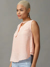 Women's Pink Printed Top-AE-10366-Peach