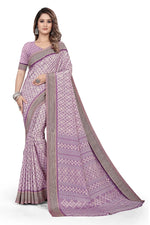 Vimla Women's Purple Turkey Art Silk Uniform Saree with Blouse Piece