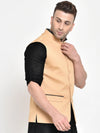 Hangup Men Standard Solid Men's Indian Wear-KhakhiJute_Nehru