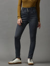 Women's Grey Solid Skinny Fit Denim Jeans-GZ-5282-Grey