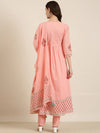 Women Peach Floral Kurta Set-RF-001-Peach