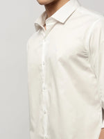 Men White Solid Casual Casual Shirts-TAVANTAPLAIN-5532-White