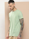 Difference Of Opinion Men's Green Plain T-Shirt