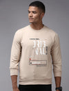 Men Beige Printed Sweatshirt-OTSS-21-Beige