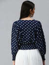 Women's Printed Navy Blue Top-AE-10173-Navybluewhite