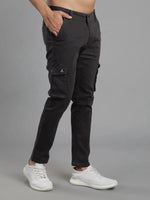 Solid Cargo Pants with 6 pockets-Grey-HC3015-30