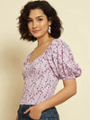 Lilac Floral Printed Top