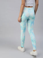 Women's Blue Tie Dye Track Pants-AF-1770-Bluegreen