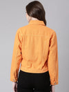 Women Orange Solid Denim Jacket-GZ-5598-Orange