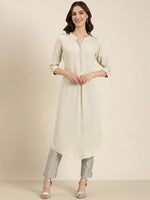 Women Beige Solid Straight Kurta-SKC-7910-Beige