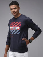 Men Blue Solid Sweatshirt-OTSS-16-Navyblue