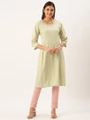 Women's Green Solid Straight Kurta-DF-1202-Green