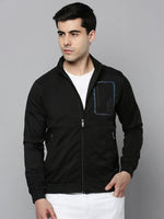 Men Black Solid Bomber Jacket-STCW-J-10-Black