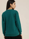 Dillinger Green Typographic Oversized Sweatshirt-DLWMNSWT035BGRN-XS