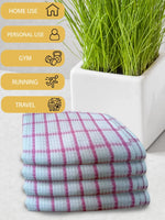 Athom Living Premium Gamcha Bath Towel 65 x 135 cm Pack of 4 Multicolored checkered-ATZ-BT-1C-C4