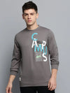 Men Grey Printed Casual Sweatshirt-BP-1437-Grey