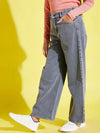 Girls Grey Acid Wash Straight Jeans