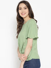 Front Surplice Top in Pista Green