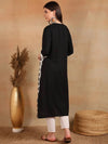 Ahika Women Black Viscose Rayon Solid Embroidered Chikankari Straight Kurta-VCK9780