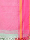 Off White Handwoven Cotton Saree With Ethnic Patterns-MA66CT431930007