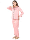 Smarty Pants Women's Silk Satin Baby Pink Color Night Suit