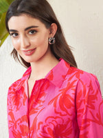 Women Magenta Floral Regular Shirt