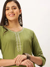 Women's Green Solid Straight Kurta-DF-1191-Green