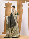 Black Silk Banarasi Saree With Zari Woven Designs-MA53BSL441050028