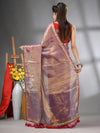 Purple Shimmer Tissue Saree With Gota Patti Borders-MA62TIS33990011