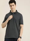 Dillinger Grey Solid Regular Polo T-shirt-DLPOL003DKG-S