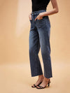 Women Blue Patched Pocket Mid Rise Jeans