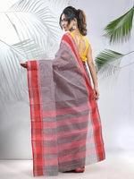 Grey Pure Cotton Tant Saree With Woven Designs-MA51TT43430111