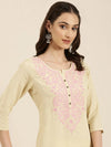 Women Beige Solid Straight Kurta-NJ-3542342-Beige