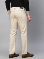 Genips Men's Cream Cotton Stretch Rico Slim Fit Solid Casual Chinos