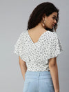 Women White Printed Crop Styled Back Top-AE-10180-Whitenavyblue