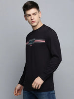 Men Black Printed Casual Sweatshirt-BP-1413-Black